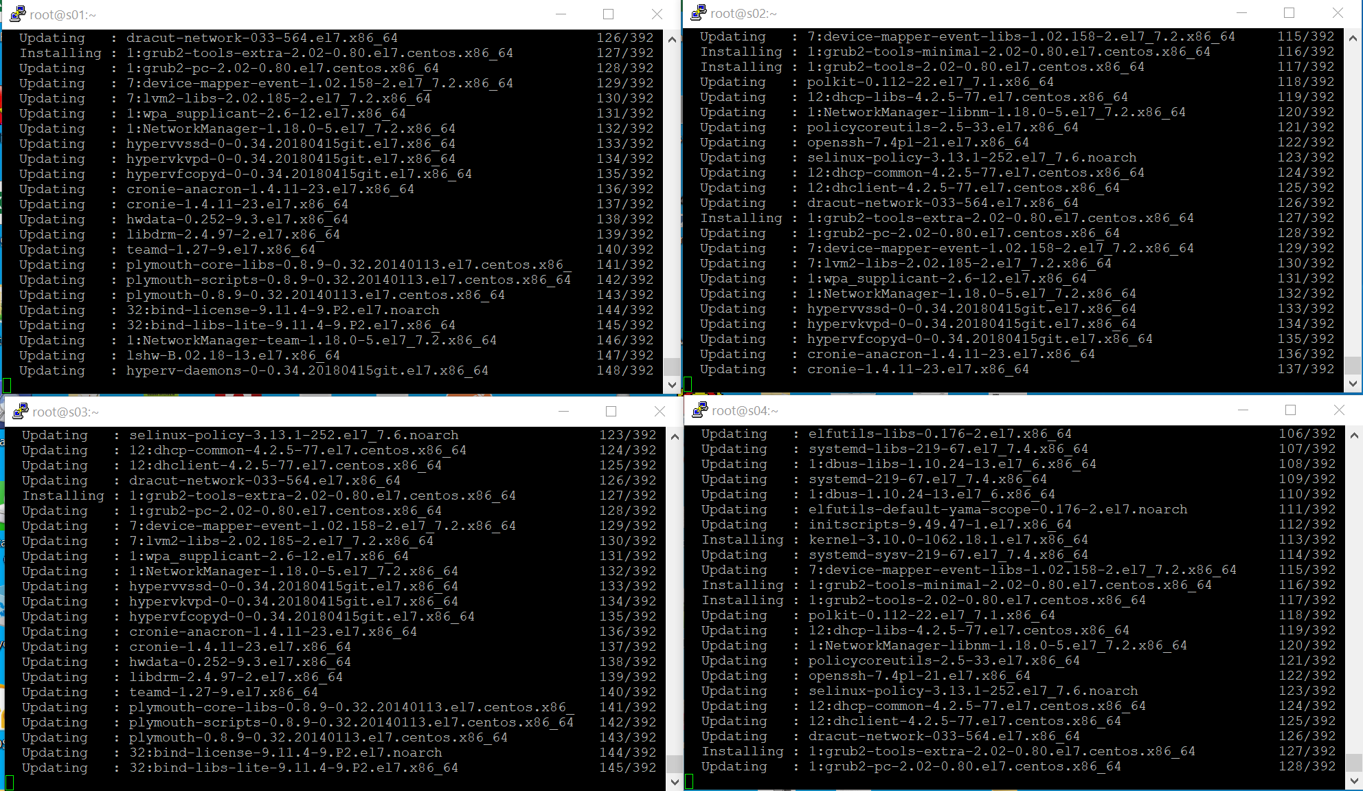 Updating servers via Yum (yum update)