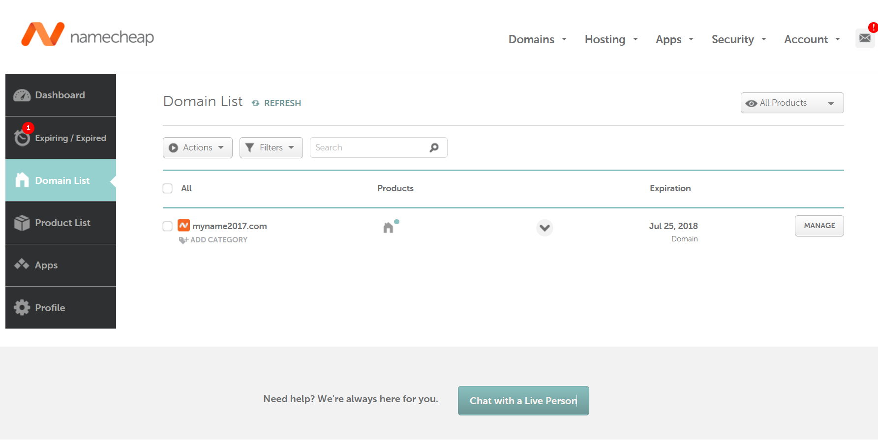 Purchasing a domain name: Step 4